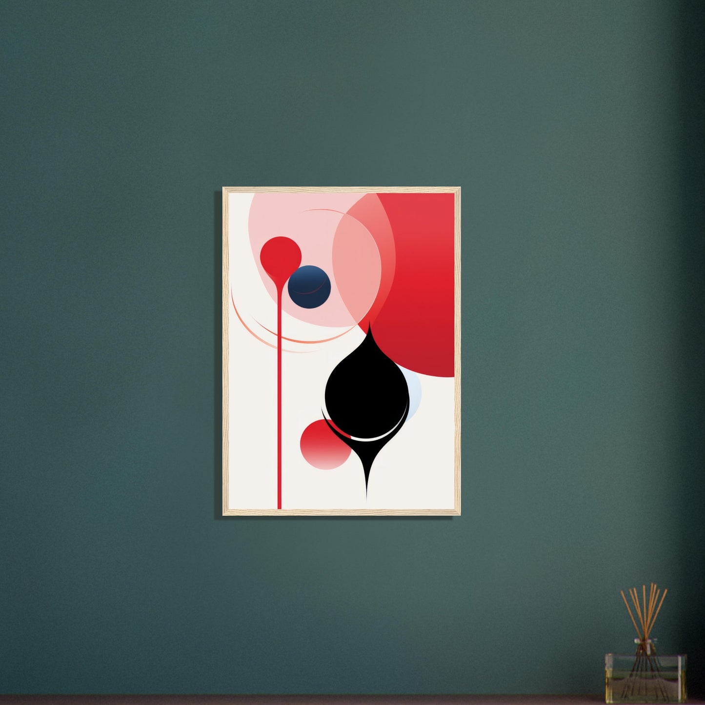 Soothing - Minimalist Abstract Wall Art Print Black and Red