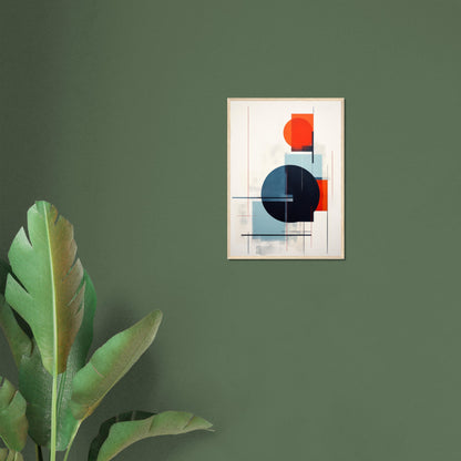 Trust - Modern Abstract Geometric Wall Art Print Blue Red