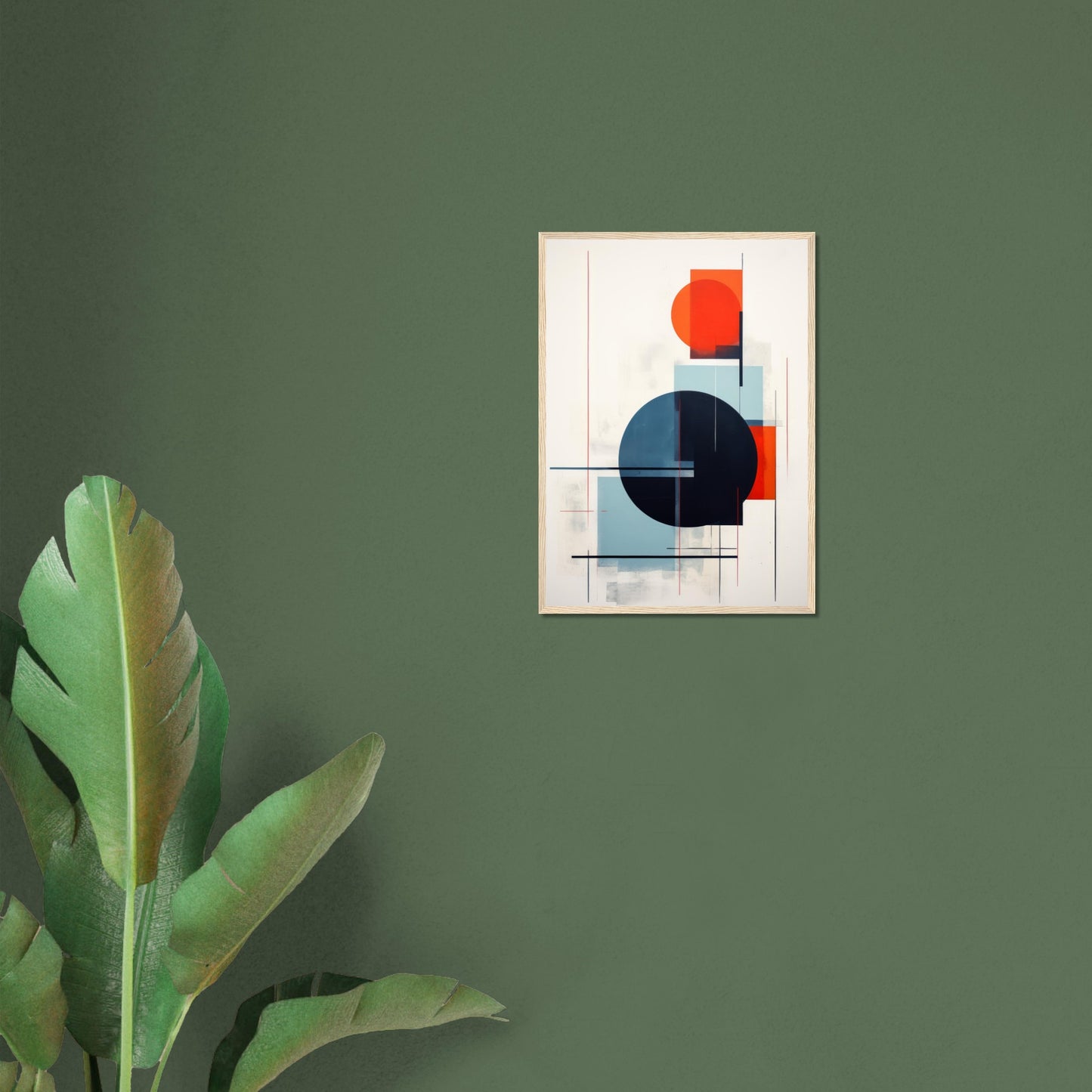 Trust - Modern Abstract Geometric Wall Art Print Blue Red