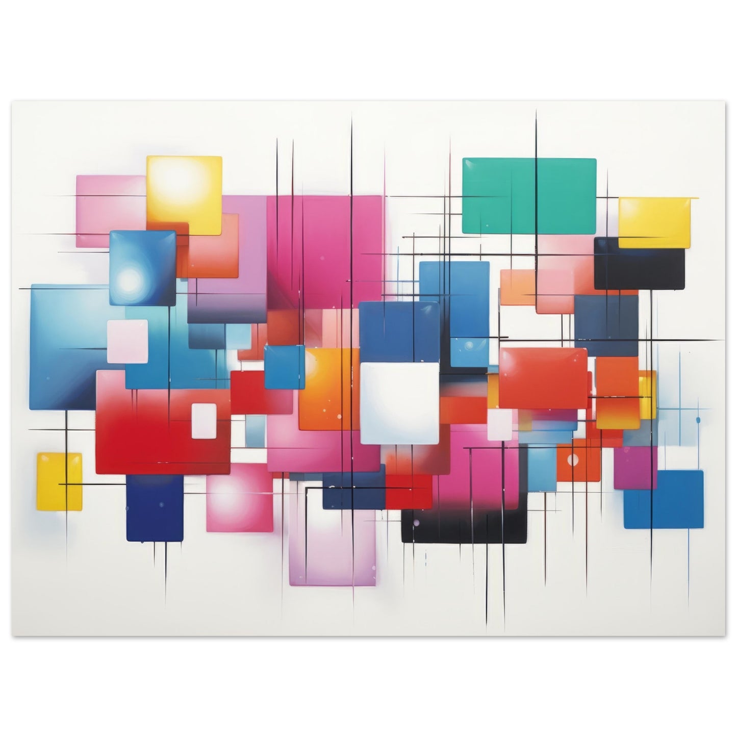 String Dimension - Colorful Abstract Wall Art Print