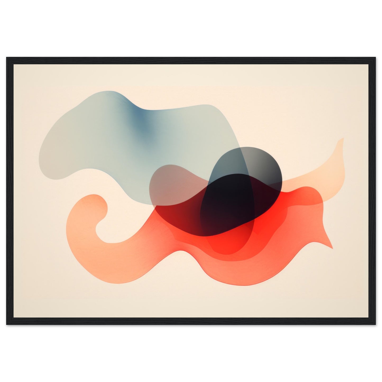 Emulsion - Minimalist Abstract Wall Art Print Red Blue Black