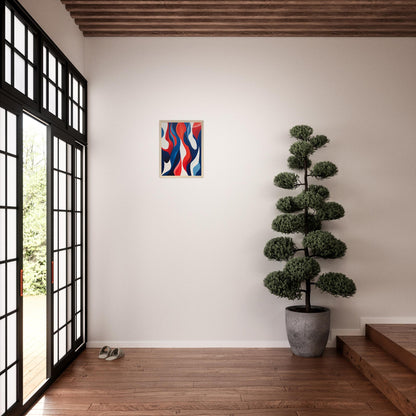 Symbiosis - Modern Abstract Navy Blue And Red Wall Art