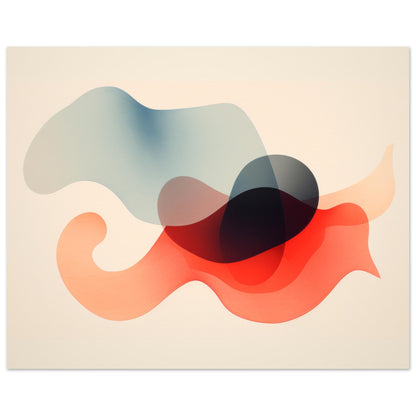 Emulsion - Minimalist Abstract Wall Art Print Red Blue Black