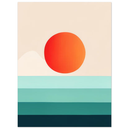 Horizon - Minimalist Wall Art Print Nature Sun Water