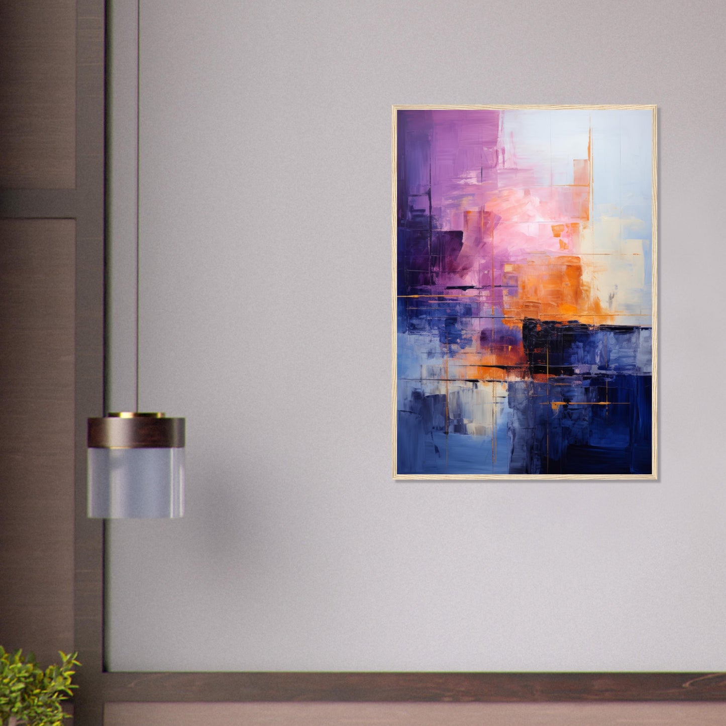 Morgentau - Modern Abstract Wall Art Print Purple Blue Orange