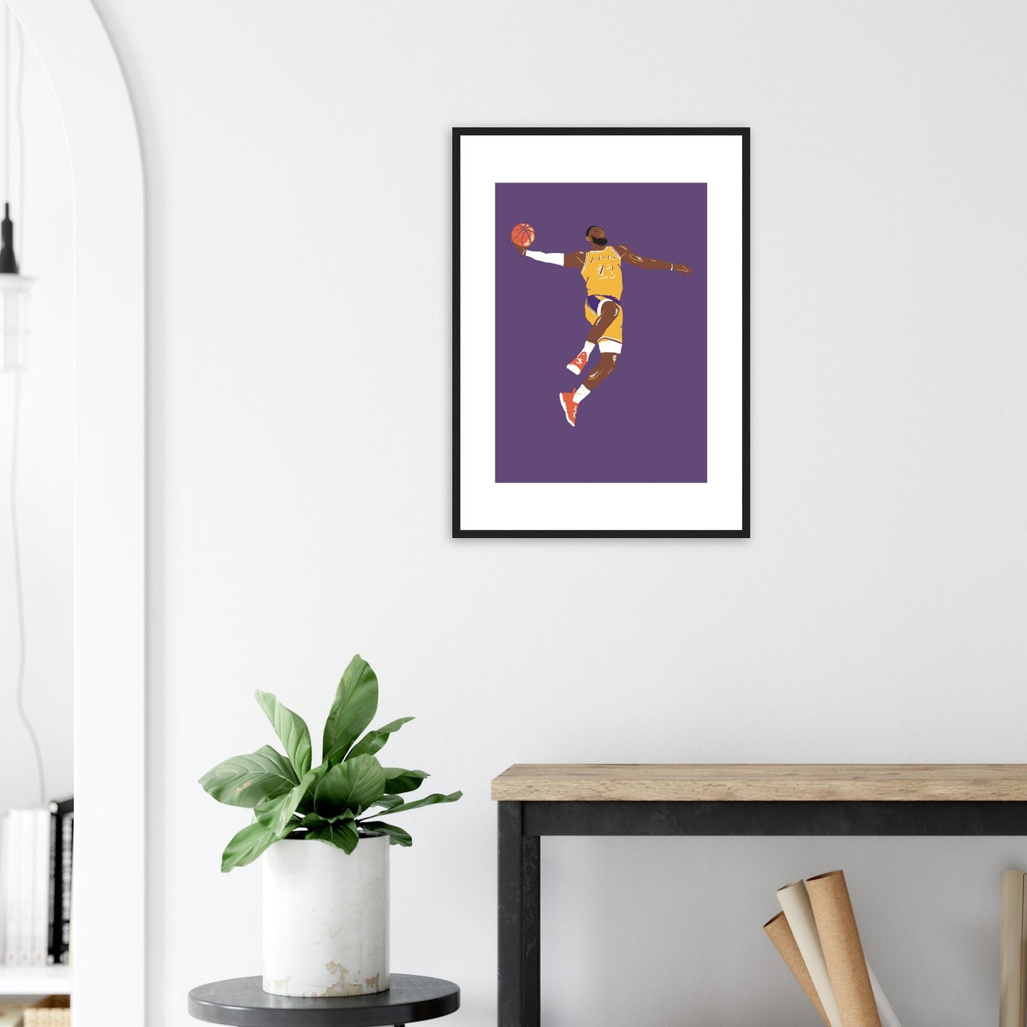 Skyward Slam - Lebron James Graphic Wall Art Print