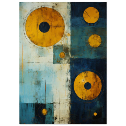 Navigation - Abstract Wall Art Print Blue Yellow