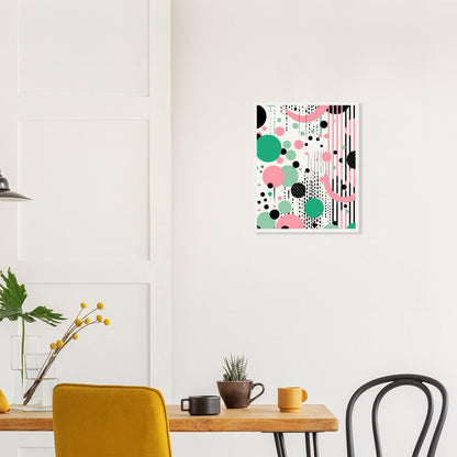 Hanging Accessories - Abstract Wall Art Circles Green, Pink, Black