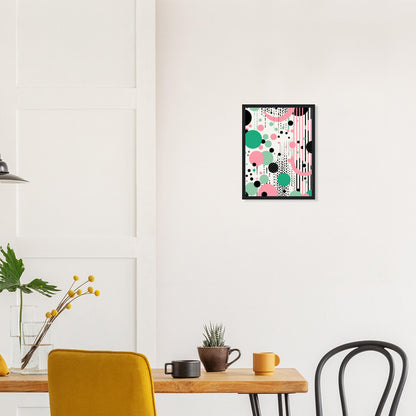 Hanging Accessories - Abstract Wall Art Circles Green, Pink, Black