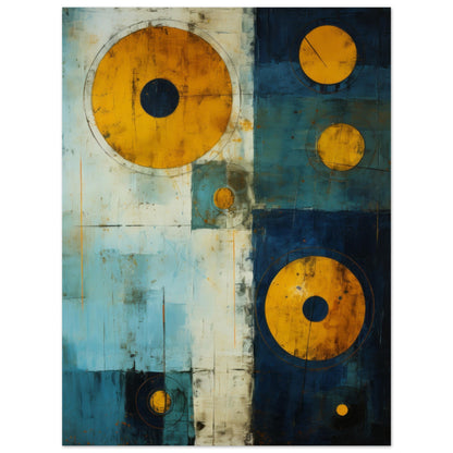 Navigation - Abstract Wall Art Print Blue Yellow