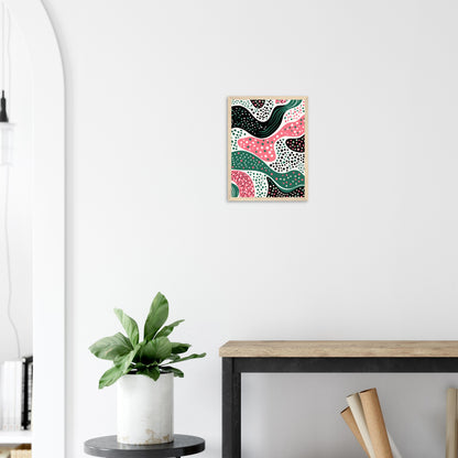 Dotpath - Modern Minimalist Wall Art Print Pink Black Green