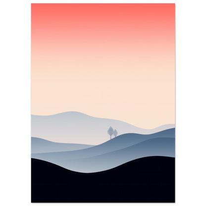 Someone's Someone - Minimalist Red Graphic Wall Art Print Landscape