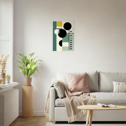 Green and Black -  Geometric Minimalist Abstract Wall Art Print