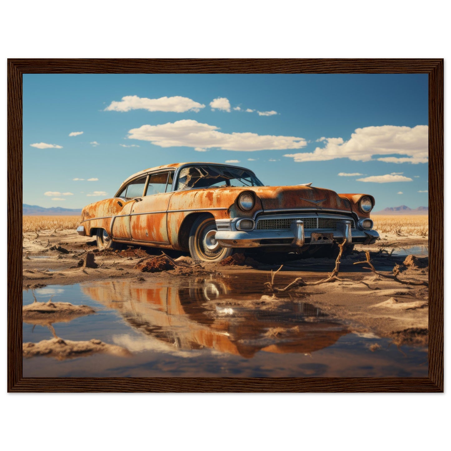 Rust - Photorealistic Wall Art Print Abandoned Car